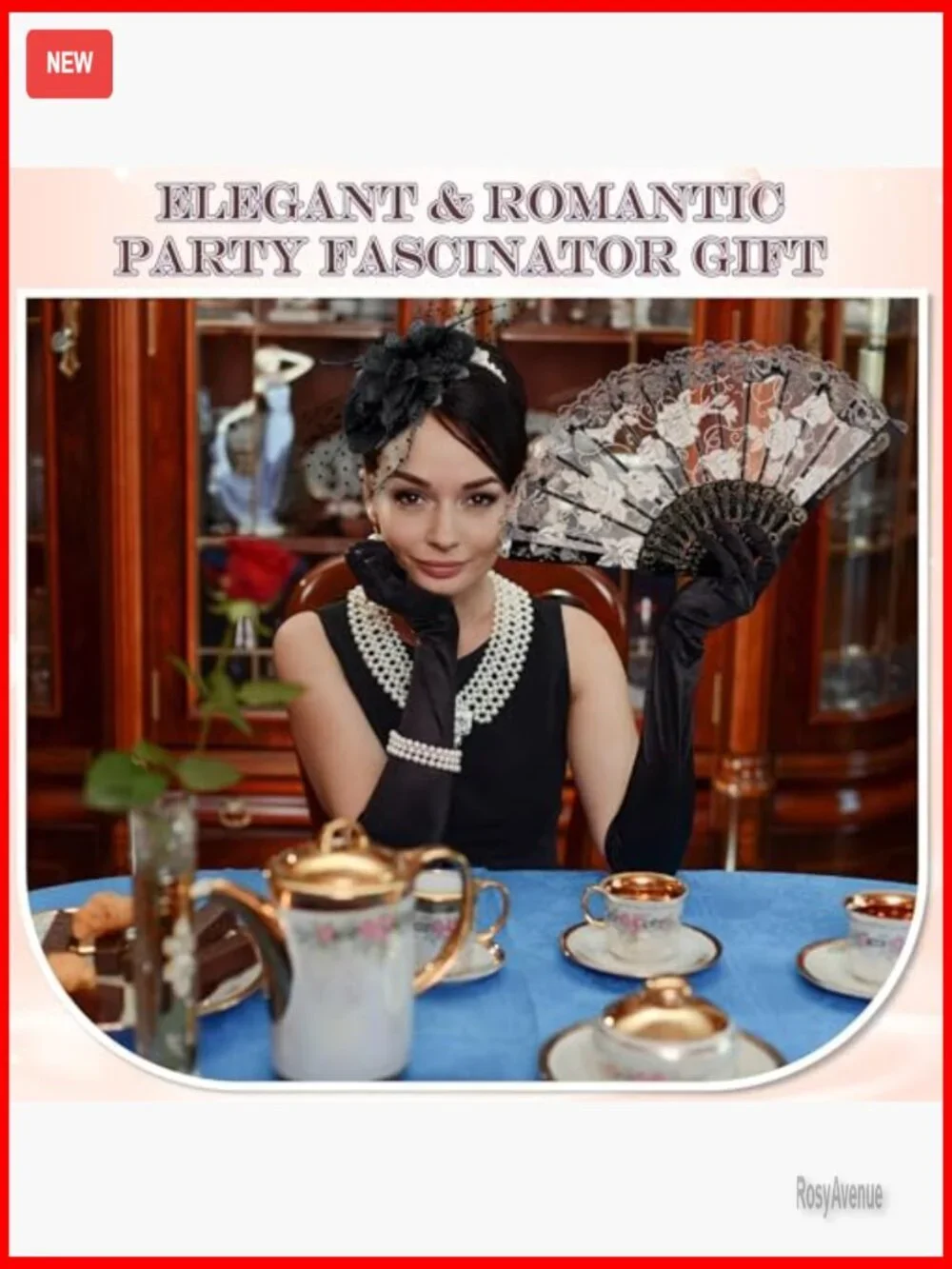 18 Pcs Tea Party Fascinator Set Mini Hats with Fans Costume Accessories